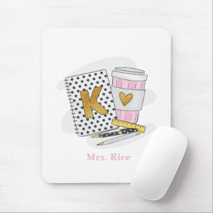 Kindergarten Teacher White Notebook Coffee Custom Mouse Pad