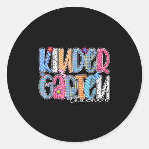Kindergarten Teachers Back To School Men Women Fir Classic Round Sticker
