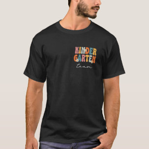 Kindergarten Team Groovy Back to School Cute Teach T-Shirt