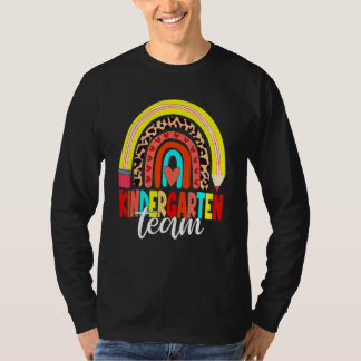 Kindergarten Team Leopard Rainbow Back To School T T-Shirt