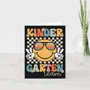 Kindergarten Team Retro Vintage Back To School Smi Card