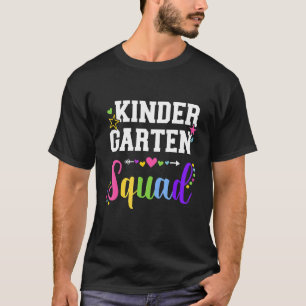 Kindergarten Team Squad For Teacher And Kids Back T-Shirt
