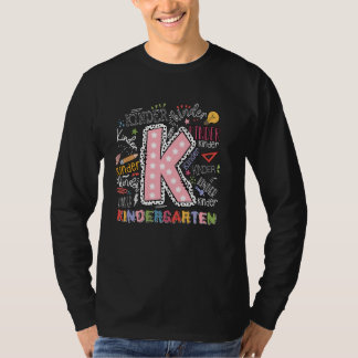 Kindergarten Typography First Day Of School Back T T-Shirt