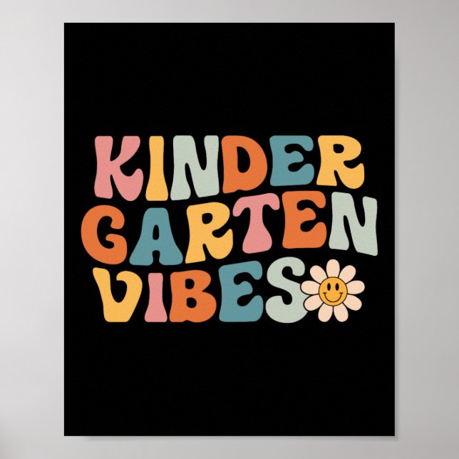 Kindergarten Vibes - Kinder Crew Retro First Day o Poster (Front)