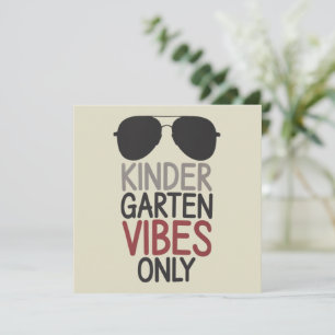 Kindergarten Vibes Only Back to School Thank You Card