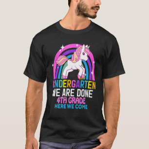 Kindergarten We Are Done 4th Grade Unicorn Graduat T-Shirt