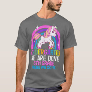 Kindergarten We Are Done 6th Grade Unicorn Graduat T-Shirt