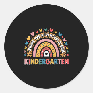 Kindergarten Where Adventure Begins Childrens Teac Classic Round Sticker