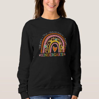 Kindergarten Where Adventure Begins Teacher Leopar Sweatshirt
