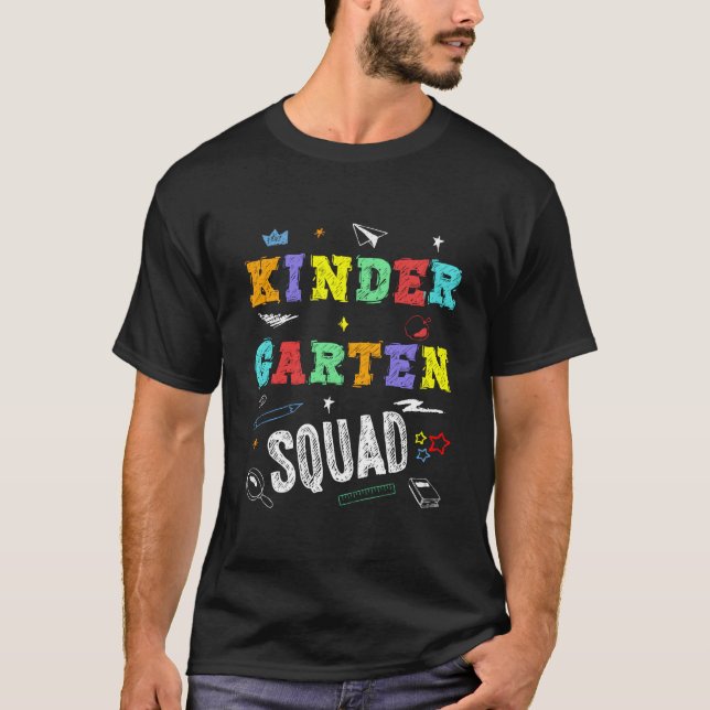 Kindergen Squad Back To School Family Preschool T-Shirt (Front)