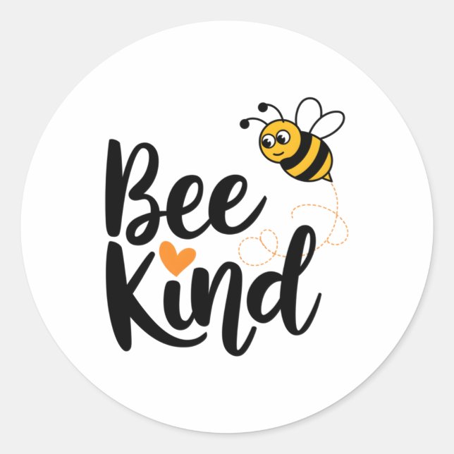 Kindess Quote With Orange Love bee Kind' S Sticker (Front)