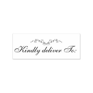 kindly deliver to botanical wreath rubber stamp