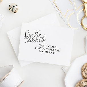 Kindly Deliver To - Hand Lettered Rubber Stamp