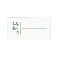 Kindly Deliver To Recipient Labels