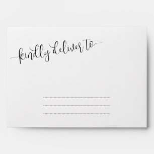 Kindly Deliver to Script Wedding Return Address Envelope