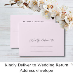 Kindly Deliver to Wedding Return Address  Envelope