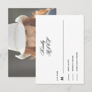 kindly replay cowboy photo elegant modern RSVP ca Card