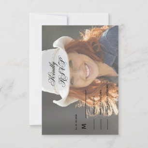 kindly replay cowboy  photo elegant modern RSVP card