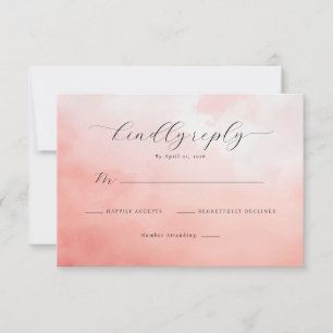 Kindly Reply Elegant Pink Serif RSVP Card