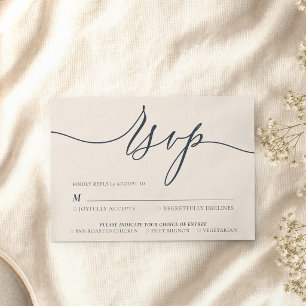 Kindly Reply Wedding Party Reception RSVP Card