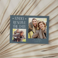 Kindly Reserve 2-Photo Slate Blue Wedding