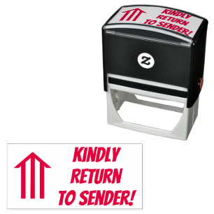 "Kindly Return to Sender!" + Arrow Rubber Stamp
