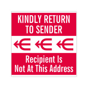 "KINDLY RETURN TO SENDER" Rubber Stamp