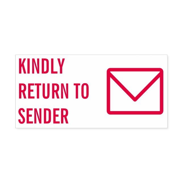 "KINDLY RETURN TO SENDER" Rubber Stamp (Design)