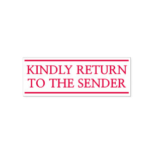 "KINDLY RETURN TO THE SENDER" Rubber Stamp