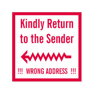 "Kindly Return to the Sender" Rubber Stamp