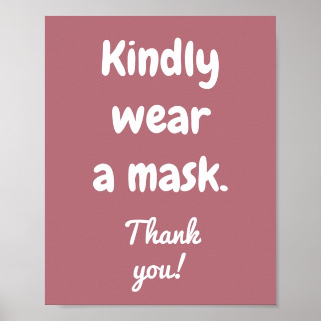 Kindly Wear a Mask Poster (Front)