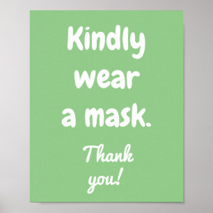 Kindly Wear a Mask Poster