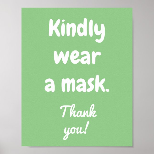 Kindly Wear a Mask Poster (Front)