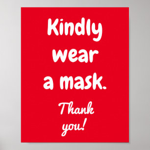 Kindly Wear a Mask Poster