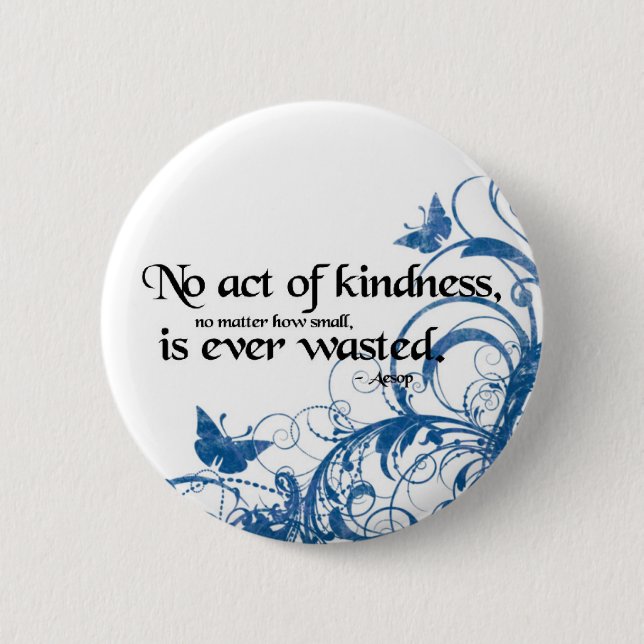 kindness butterfly swirl 6 cm round badge (Front)