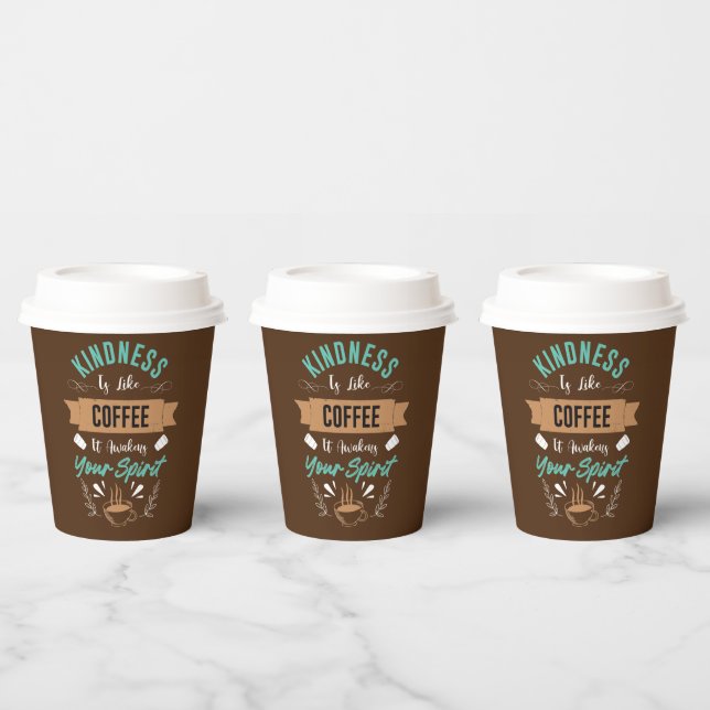 kindness coffee bar word art  paper cups (Multi)