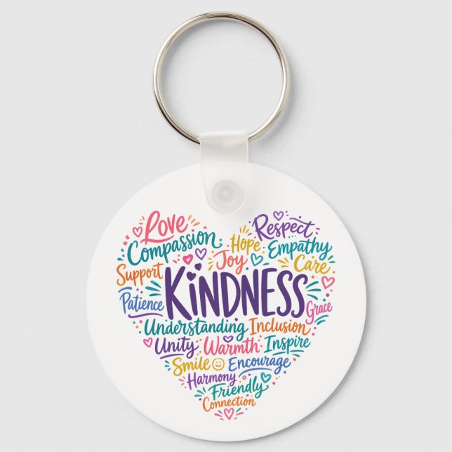 Kindness compassion empathy and respect key ring (Front)