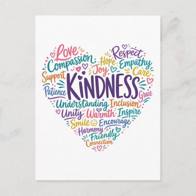 Kindness compassion empathy and respect postcard (Front)
