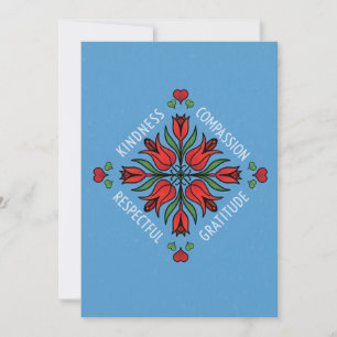 Kindness Compassion Gratitude Respectful Flower Card