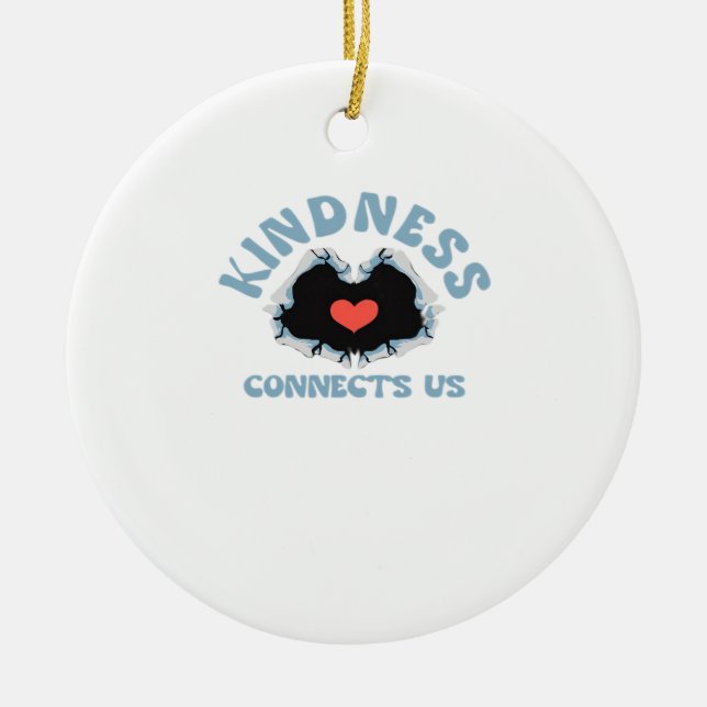 Kindness Connects Us Classic Ceramic Tree Decoration (Front)