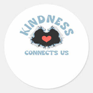 Kindness Connects Us Classic Style Round Sticker