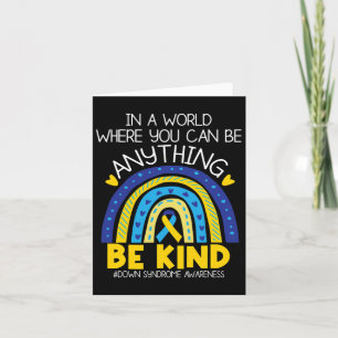 Kindness - Down Syndrome Awareness Blue Yellow Rib Card