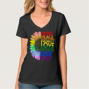 Kindness Equality Love Lgbt Rainbow Pride Flag Sun T-Shirt