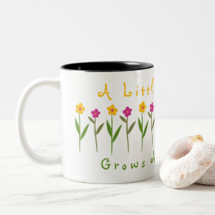 Kindness Grows Flowers Inspirational Two-Tone Coffee Mug