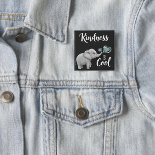 Kindness Is Cool Elephant 15 Cm Square Badge