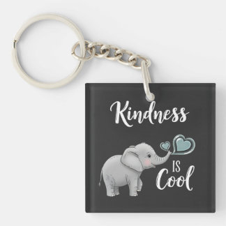 Kindness Is Cool Elephant Key Ring