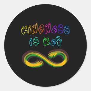 Kindness Is Key Autism Awareness Neurodiversity Ch Classic Round Sticker