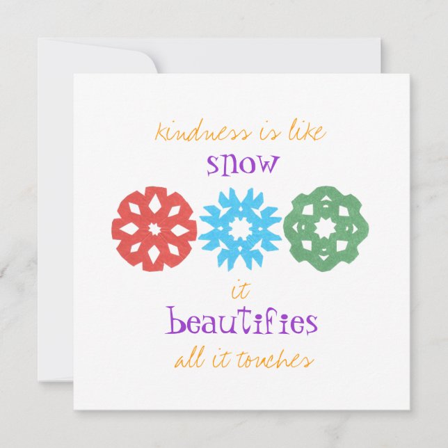 "Kindness is Like Snow" holiday photo card (Front)
