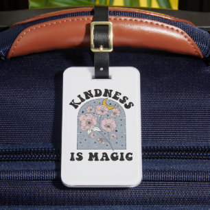 Kindness is Magic Vintage Flowers Luggage Tag