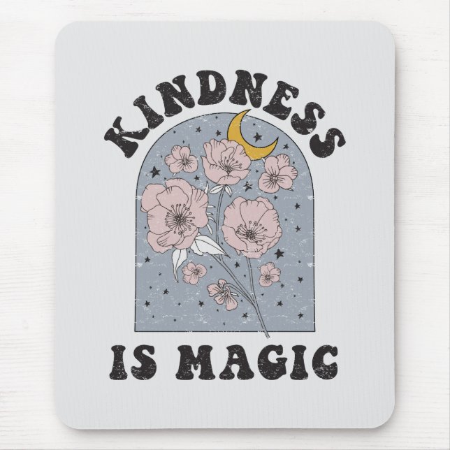 Kindness is Magic Vintage Flowers Mouse Pad (Front)